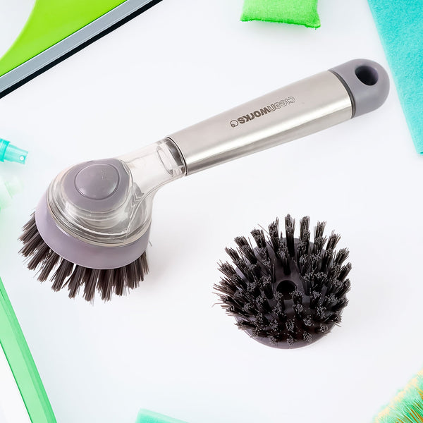 Cleaning Brushes Set – Scrub Brush, Bathroom Brush, Long Handle Pot Washing Brush