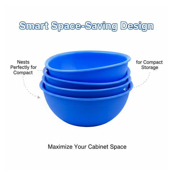 BPA Free Plastic Bowl Set for Cereal Salad Rice Soup Pasta Snack  3 Pc